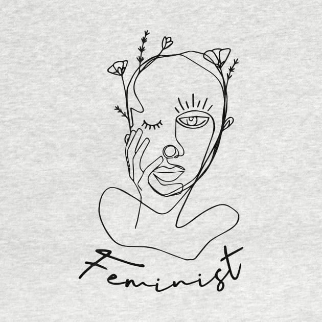 Feminist Flower Line Art by HeyListen